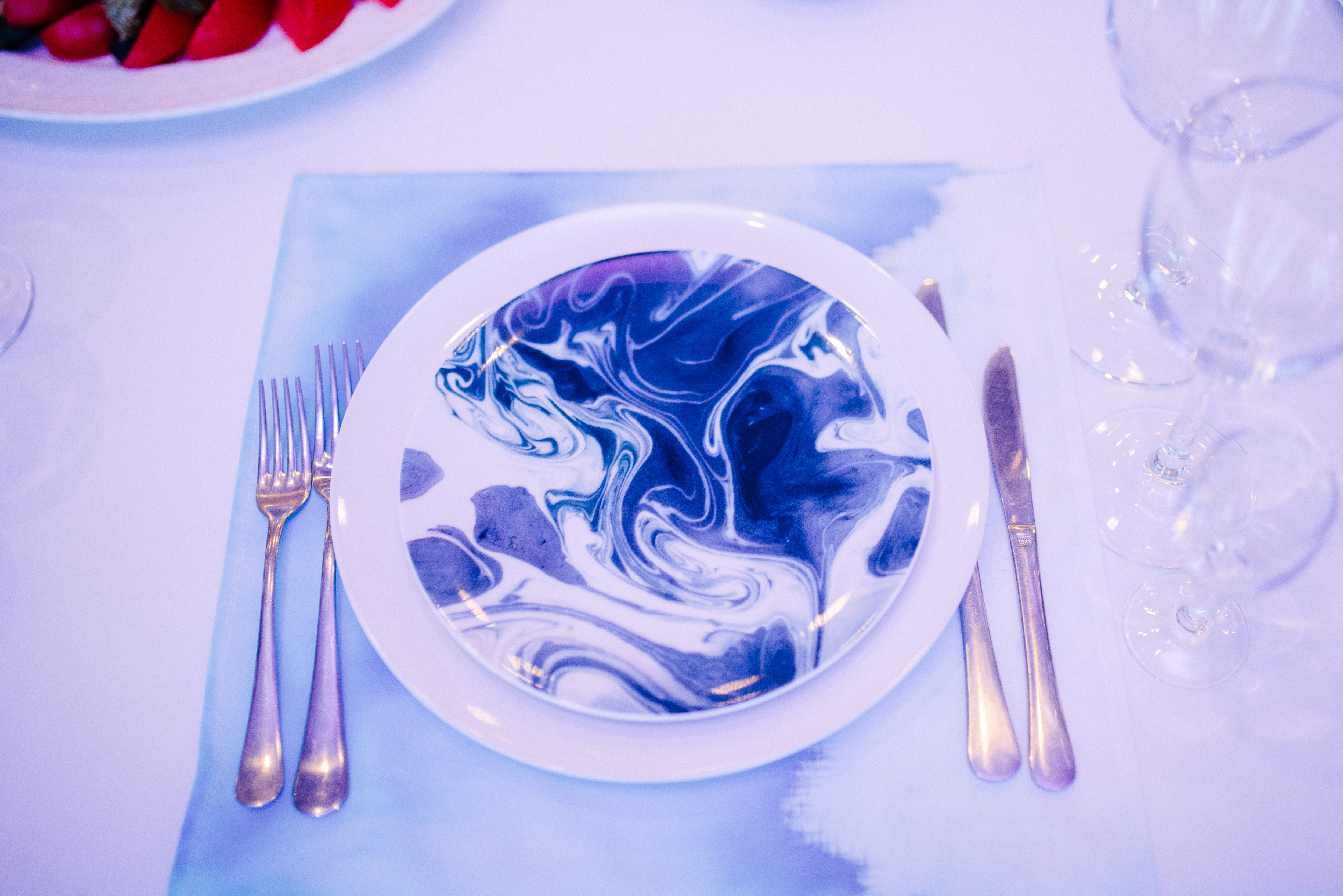 Blue Table Setting