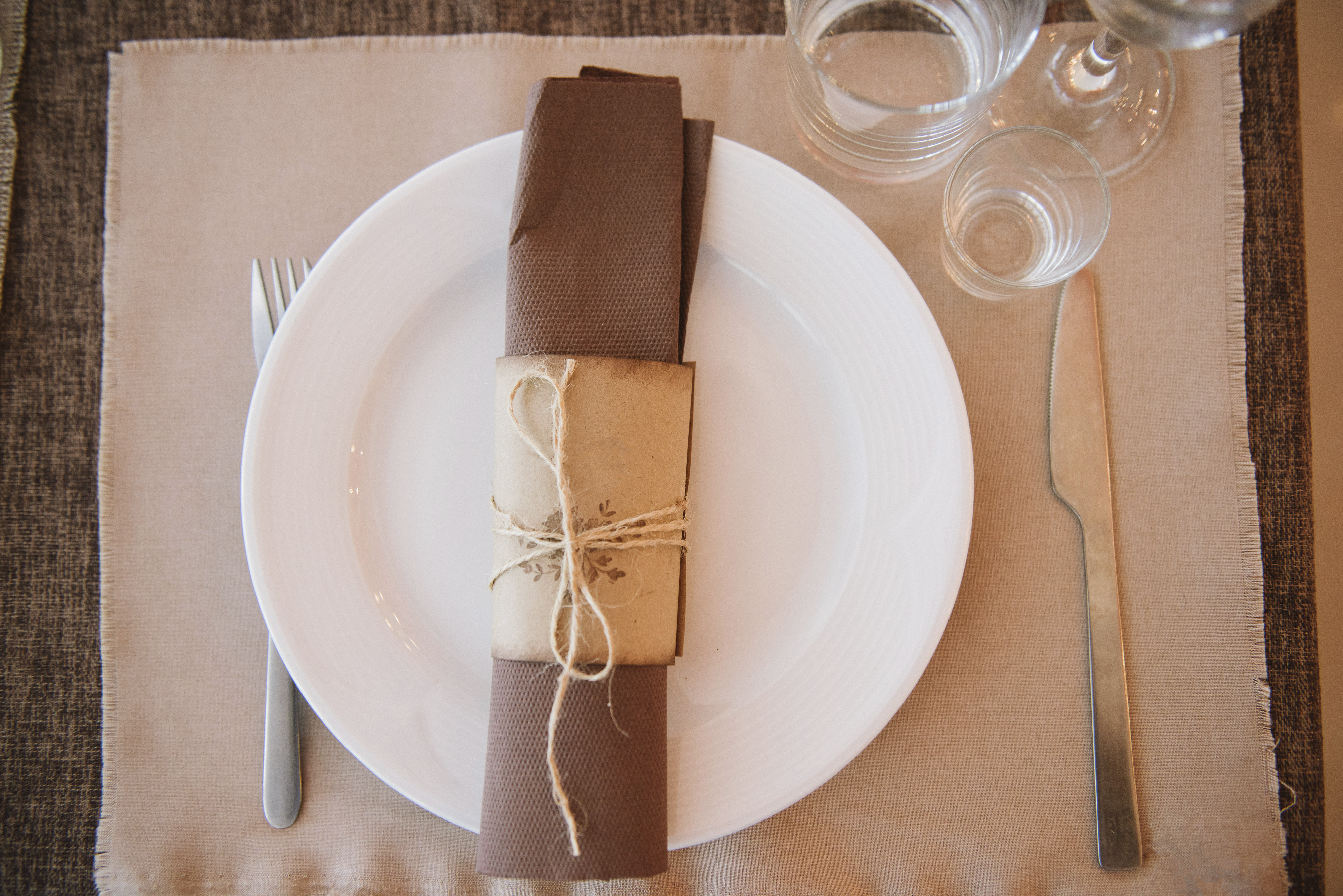 Rustic, Brown Table Setting