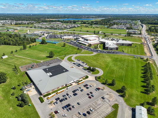 Aerial shot of Olentangy Liberty High School