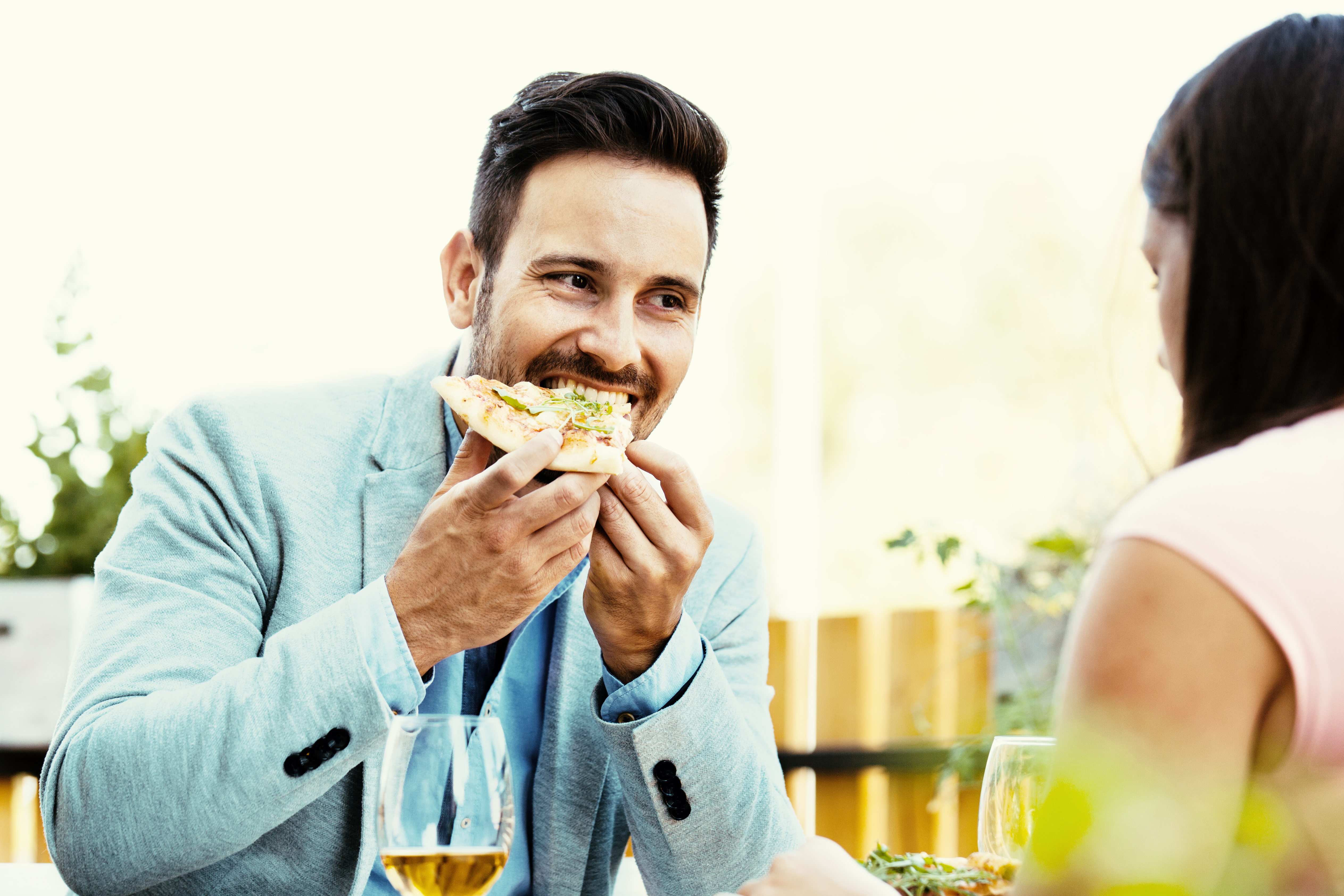 Couple Eating Pizza on Date Night