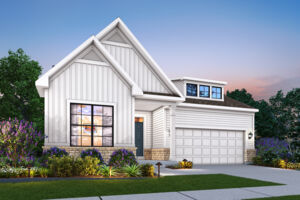 Faulkner - Elevation B (Optional Coach Lights and Stone Wainscot)