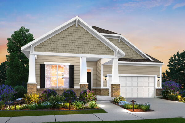 Faulkner - Elevation C (Optional Coach Lights and Brick Wainscot)