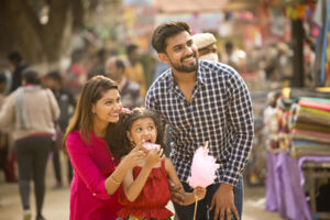 Family at market