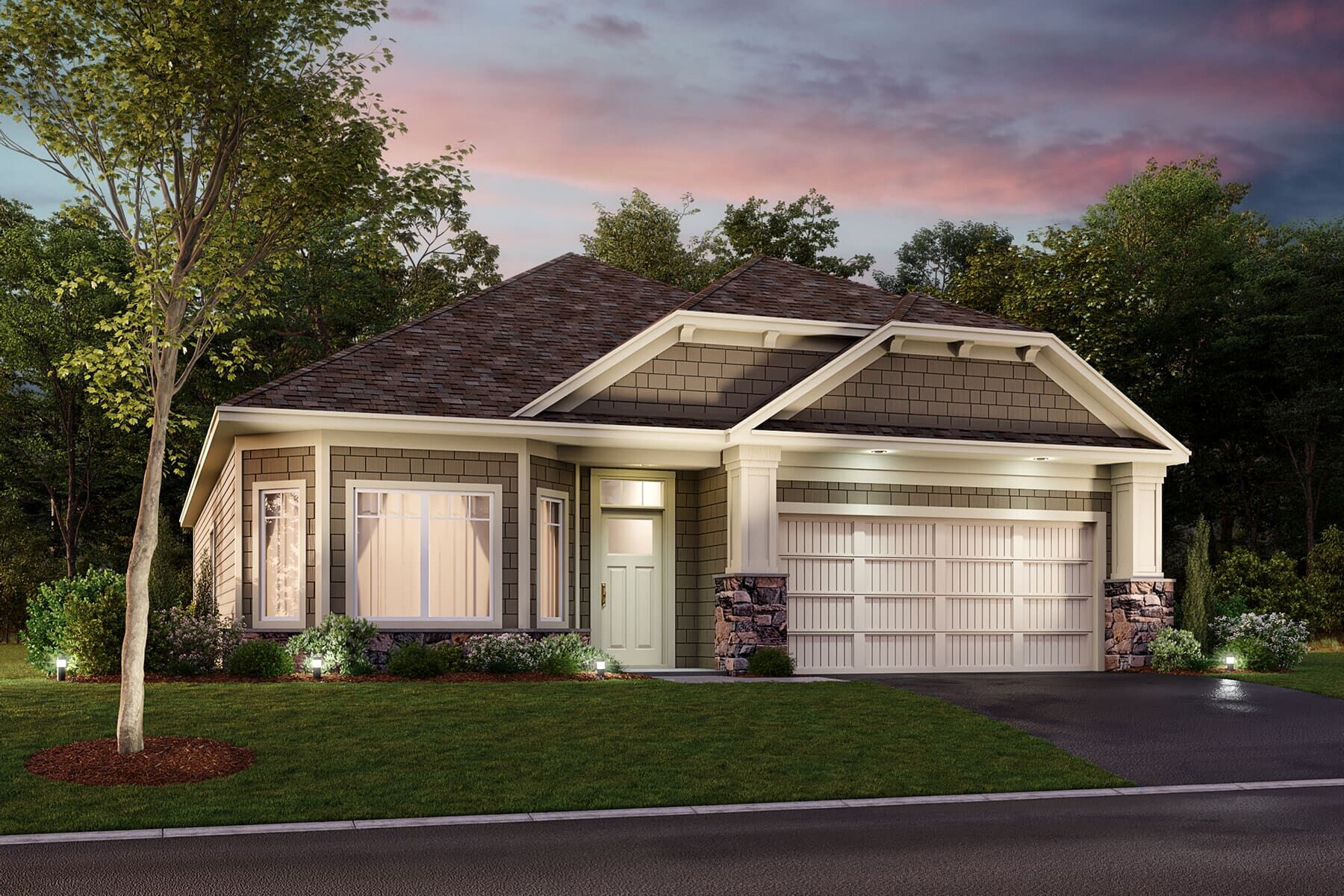 Cedarwood 2-Car Elevation G - Stone