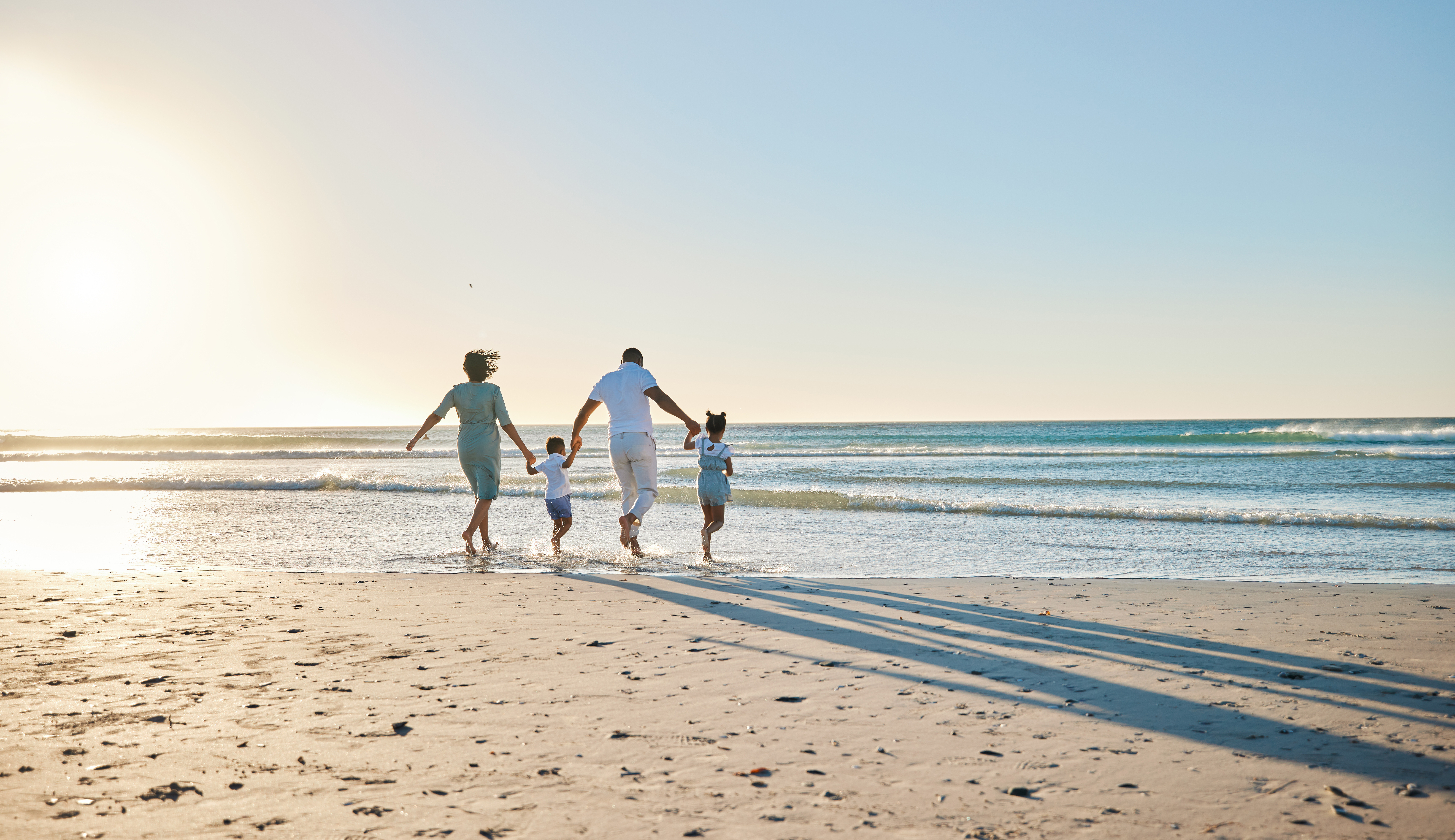 Family on beach