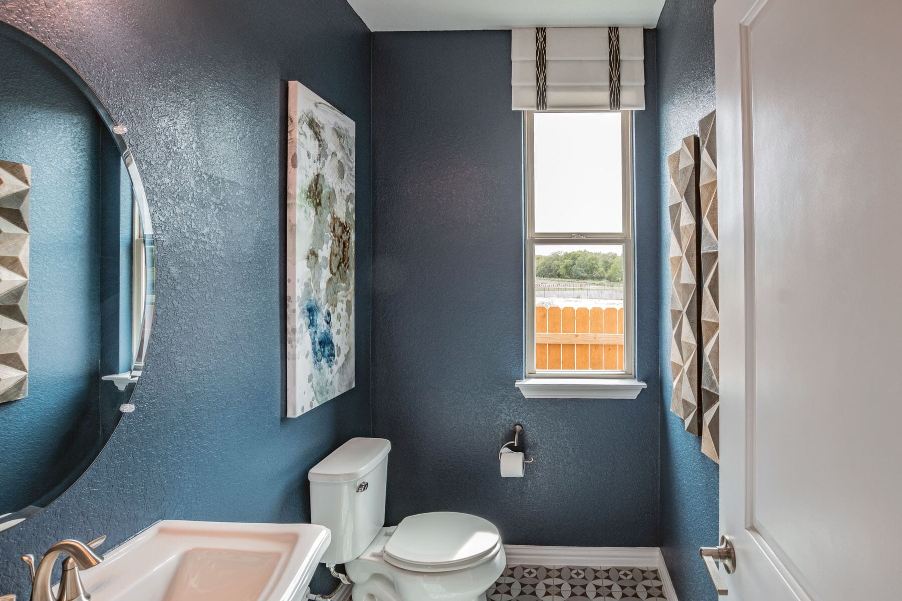 Bathroom With Dark Wall Paint