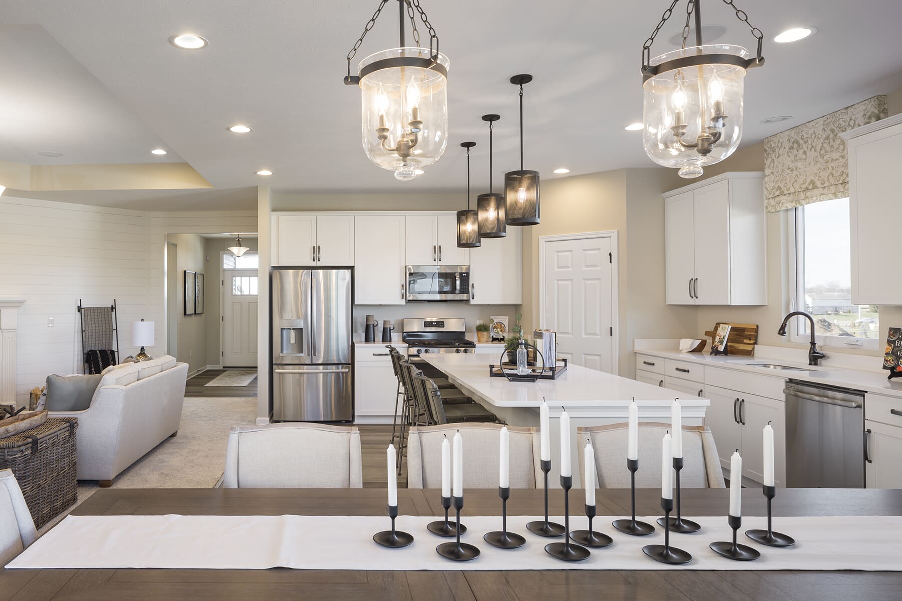 White Kitchen With Industrial Design Accents