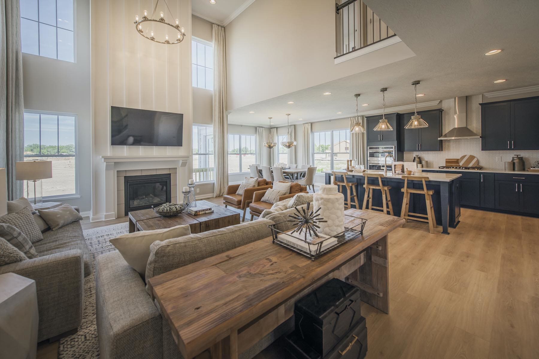 Open-Concept Living Area With Accent Table