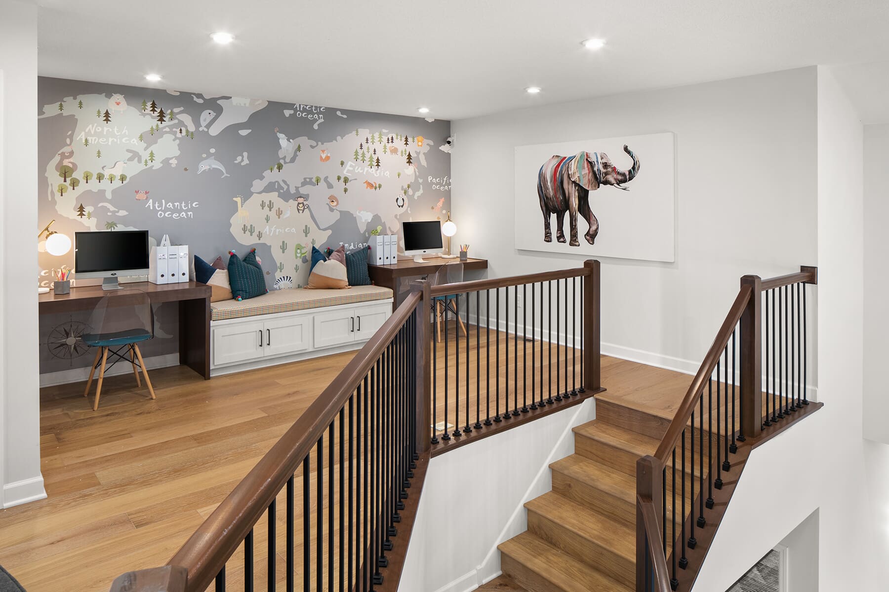 Open Loft With Kids' Homework Area