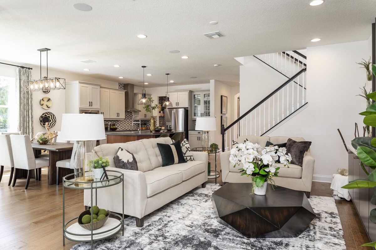 Contrasting Neutral Living Room