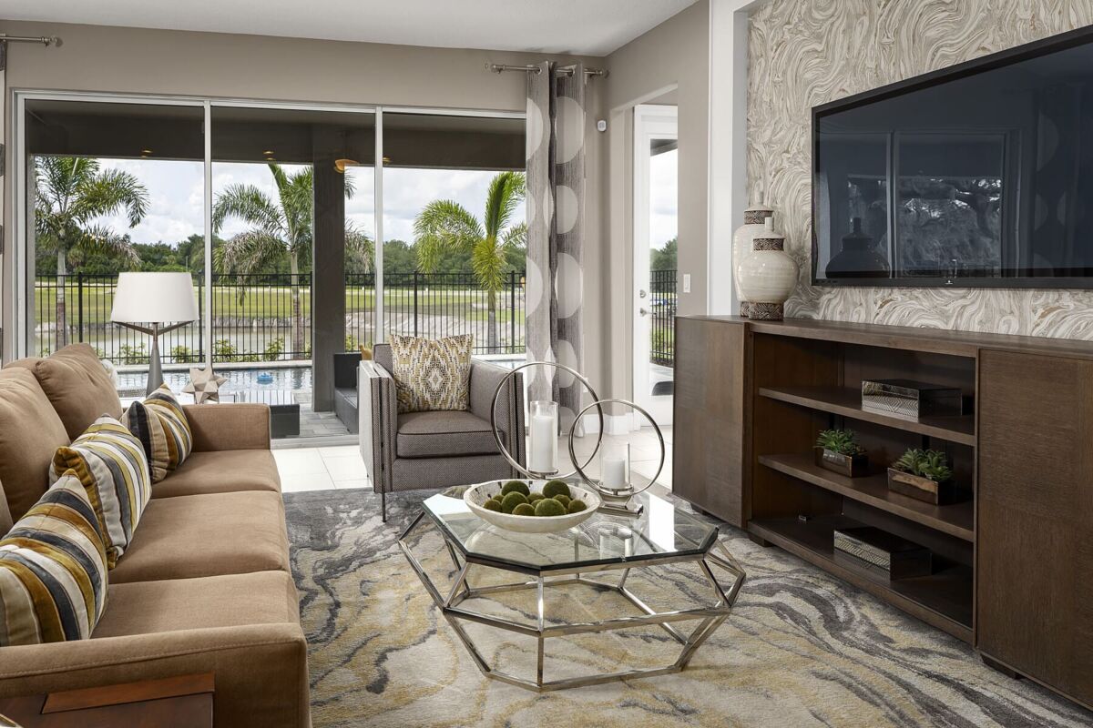 Living Room With Silver Coffee Table