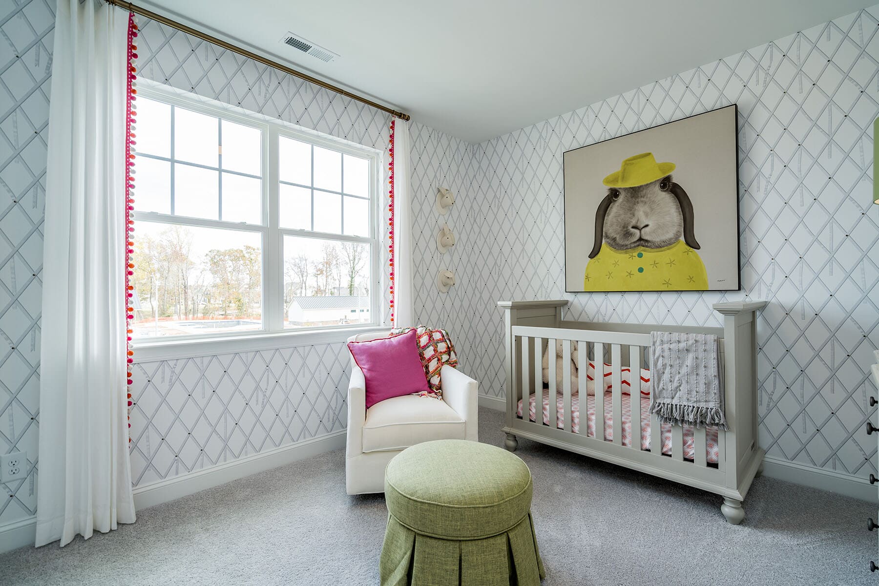 A Nursery Room With Wallpaper